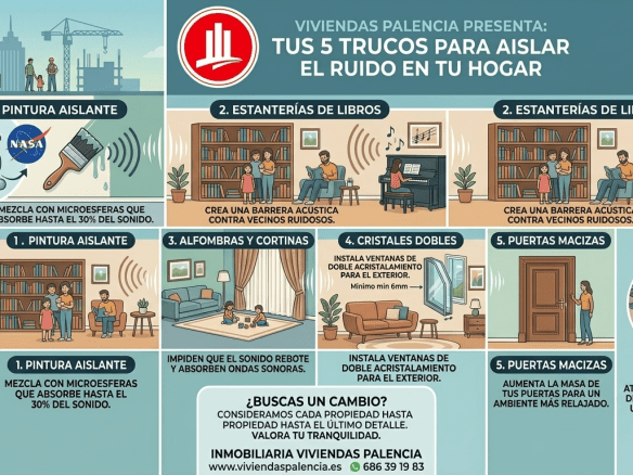 Eliminar ruido exterior para vender tranquilidad en vivienda de Palencia