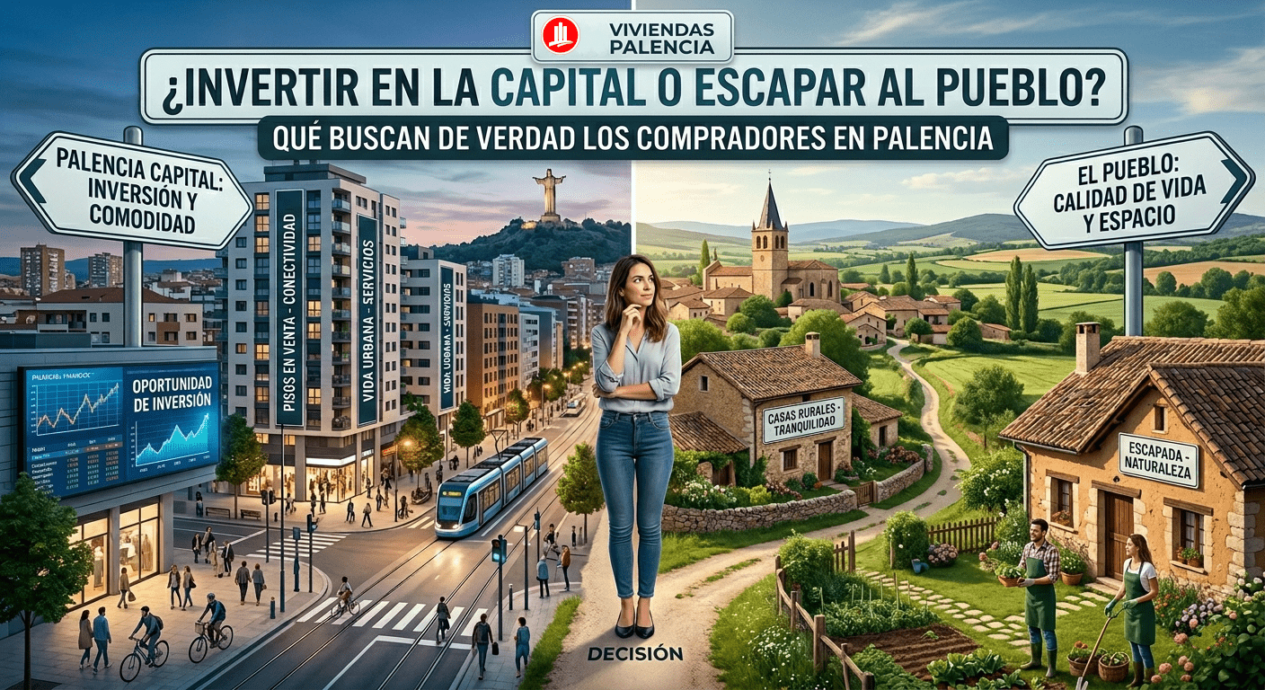 Invertir en capital o pueblo que buscan los compradores en Palencia 2026
