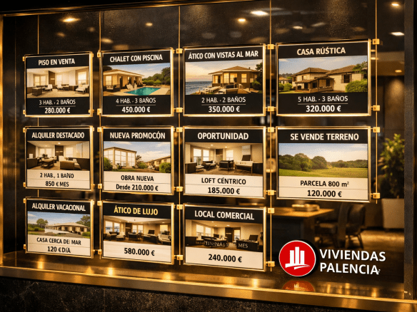 El escaparate de la inmobiliaria tradicional ya no vende tu piso en Palencia